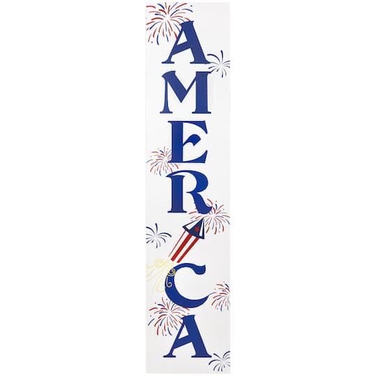 36&#x22; America Fireworks Wooden Wall Sign